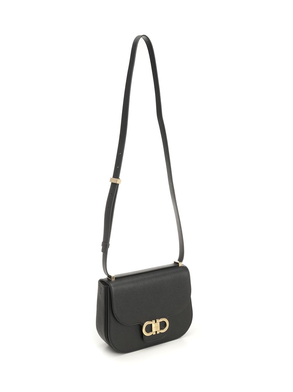 Double Gancio Flap Bag Shoulder Bags Black - 2
