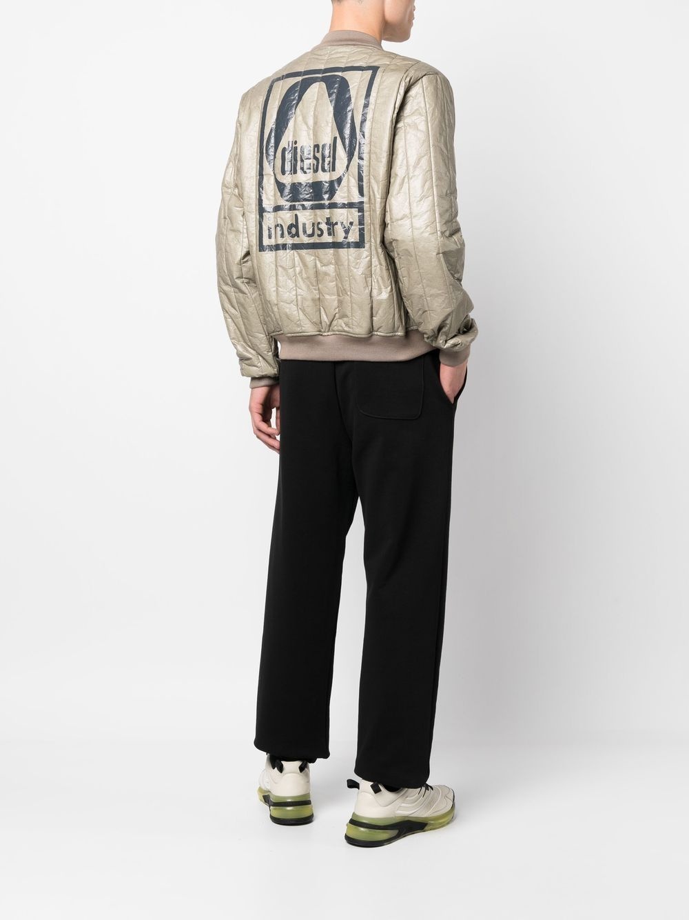 beige quilted bomber jacket - 2