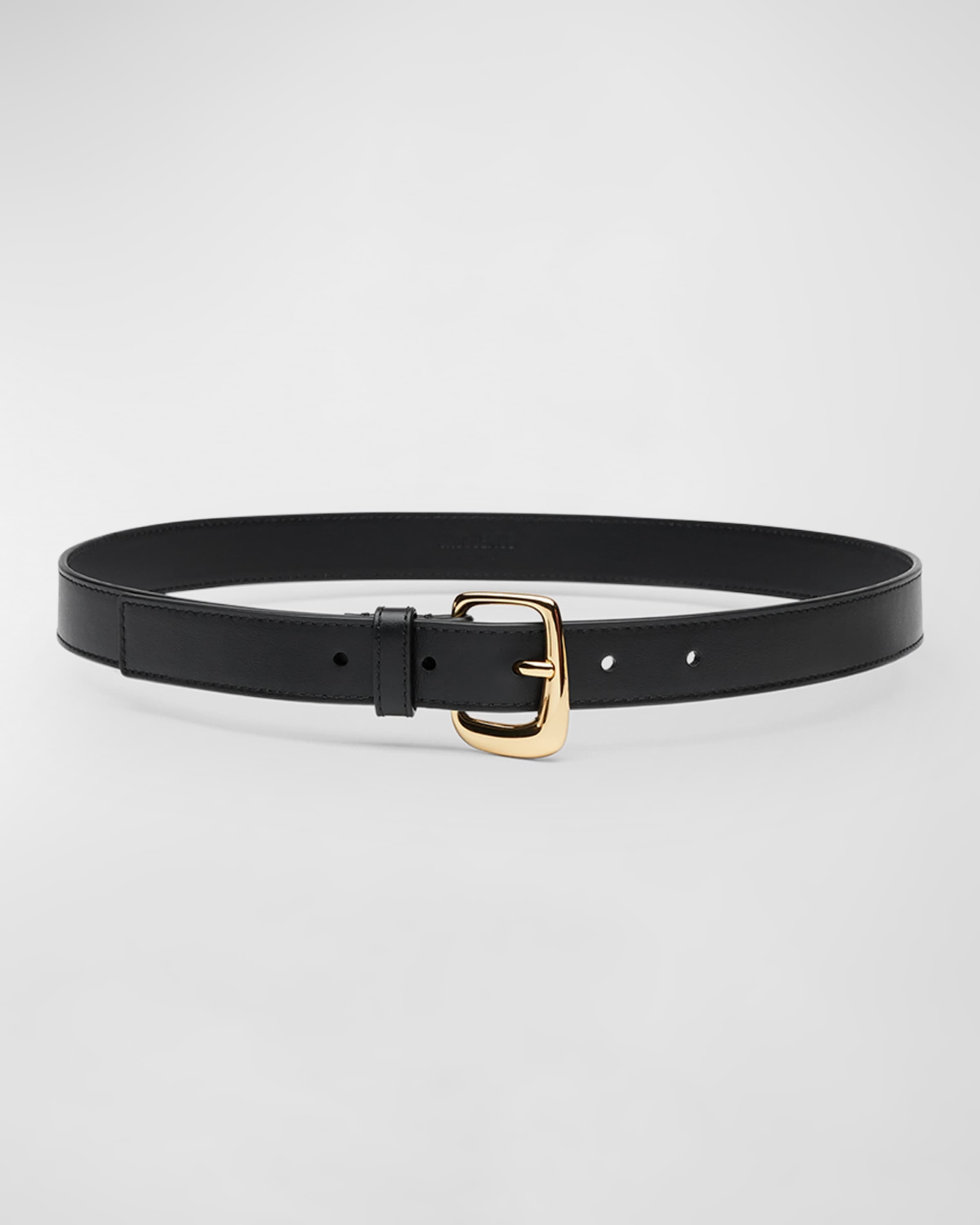 Oval Buckled Leather Belt - 1