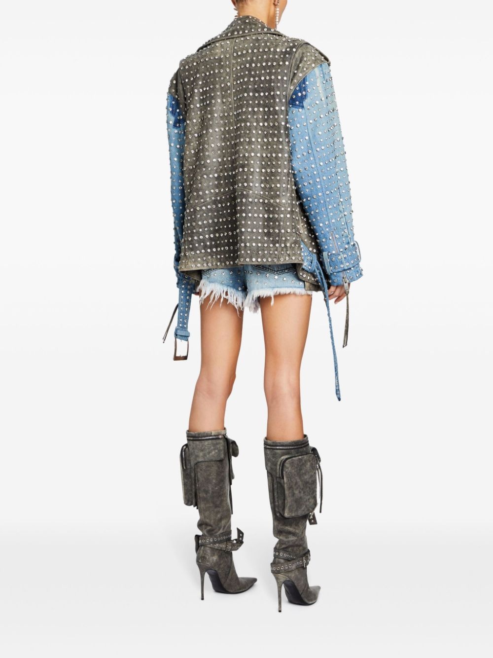 Rebel rhinestone denim jacket - 4