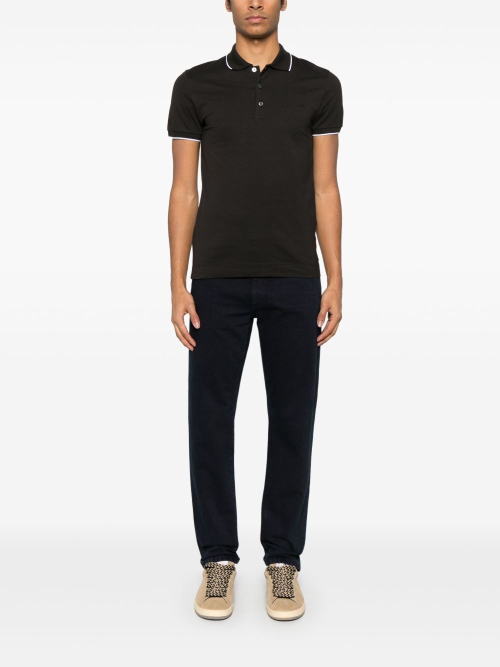 stretch-cotton polo shirt - 2