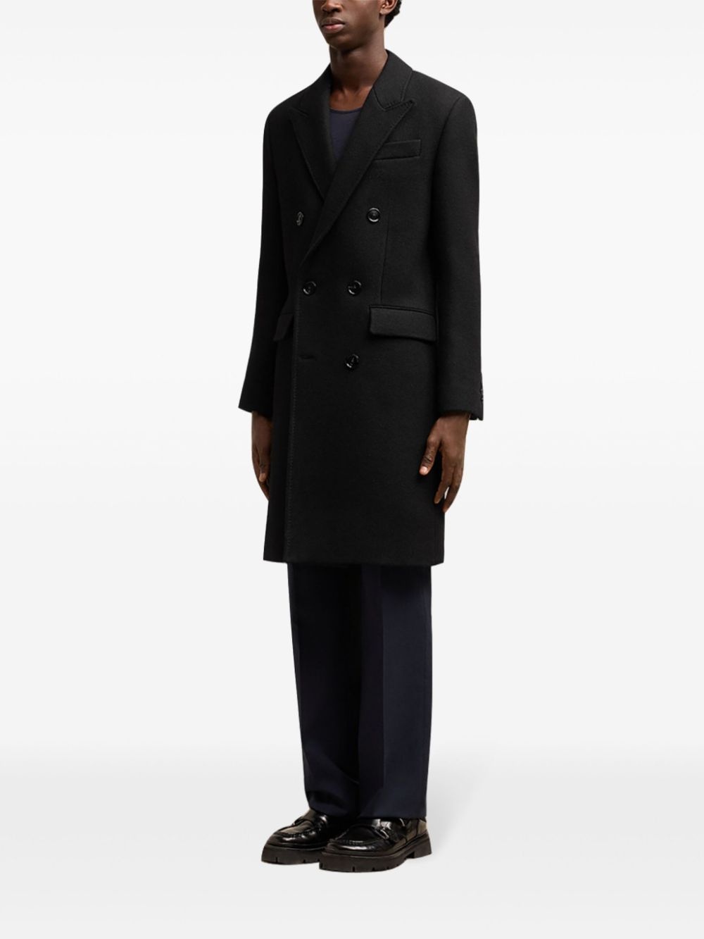 double breasted wool coat - 3
