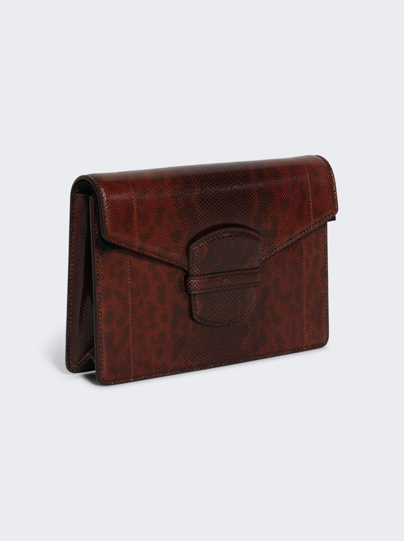 The Row Flap Clutch Burnt Orange Snakeskin outlook