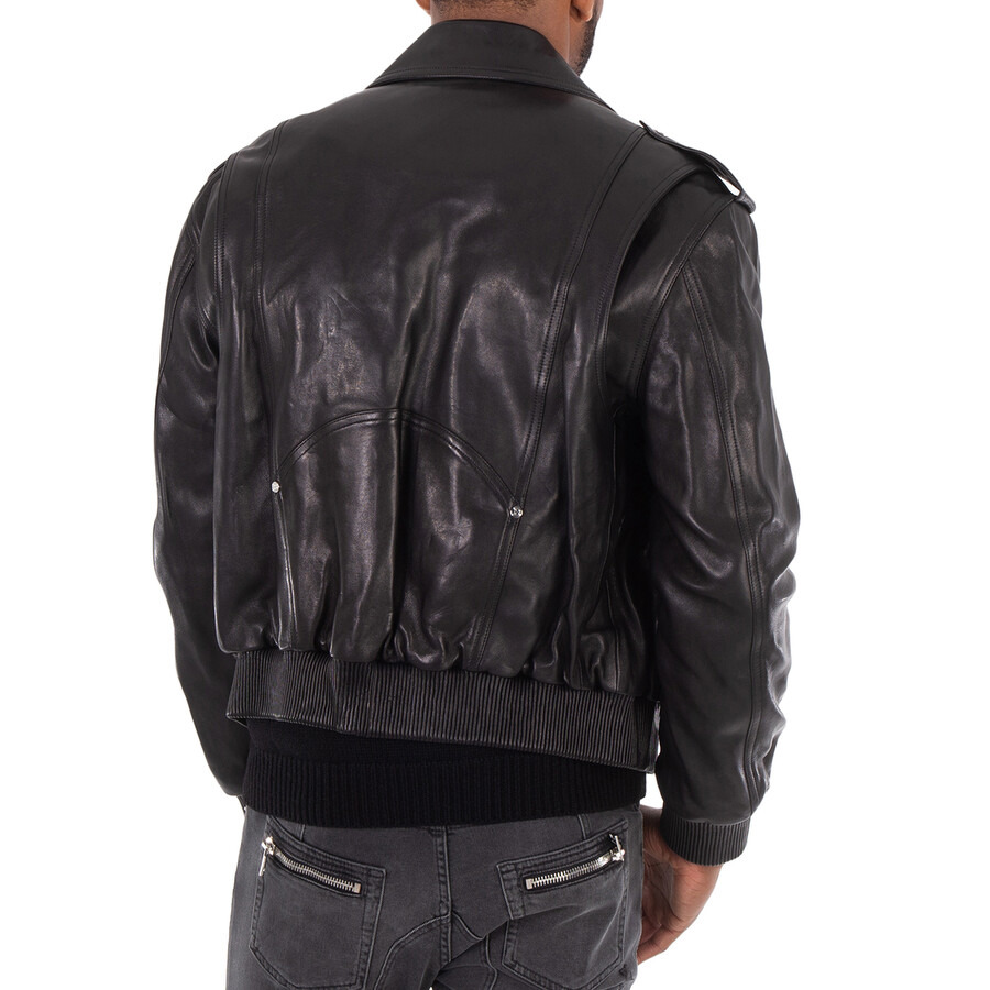 Balmain Leather Bomber Jacket - 3