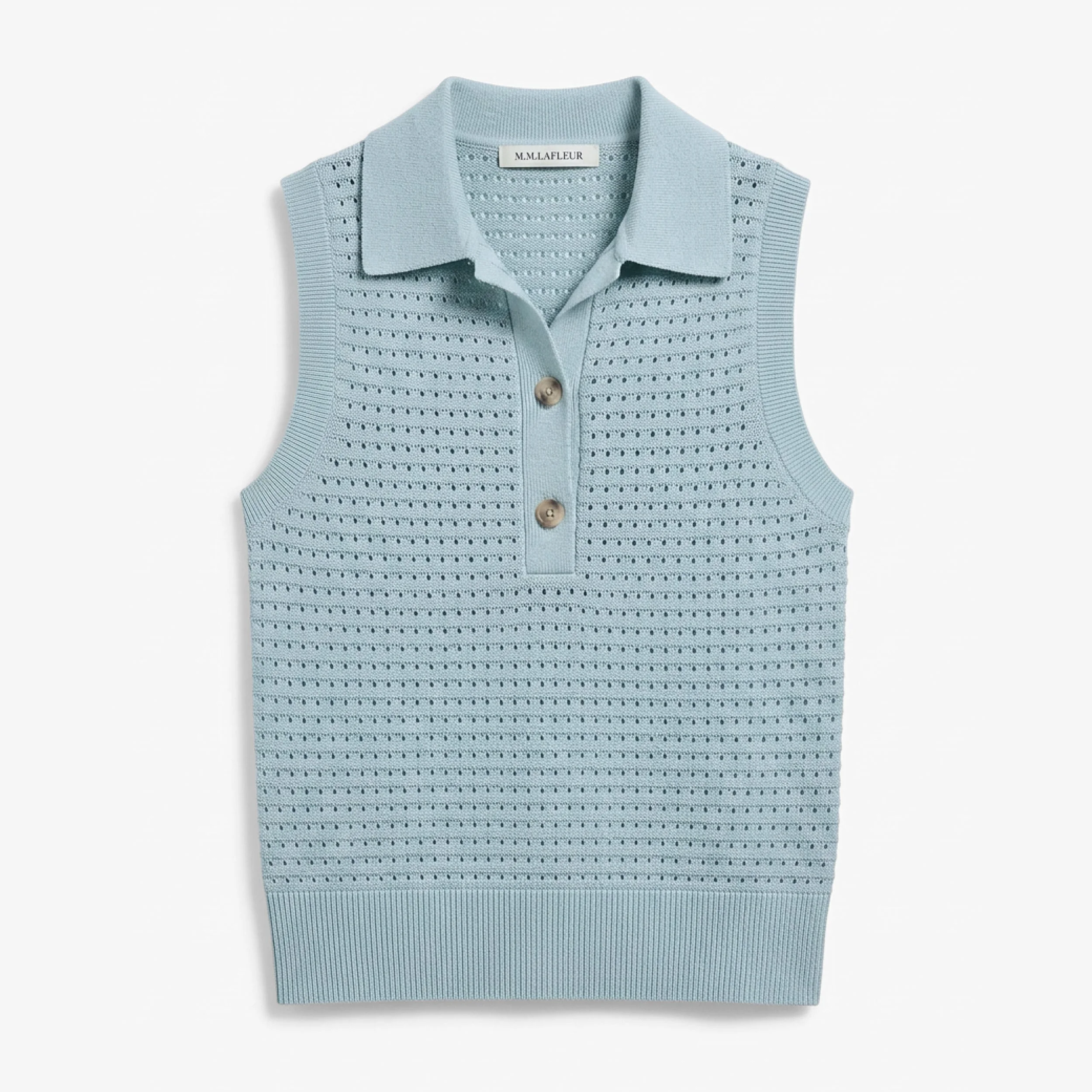 Katana Polo Tank - Eyelet Knit - 1