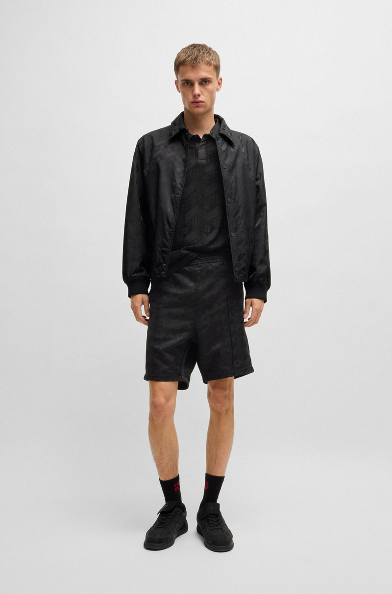 HUGO RELAXED-FIT BOMBER JACKET WITH GEOMETRIC-LOGO JACQUARD outlook