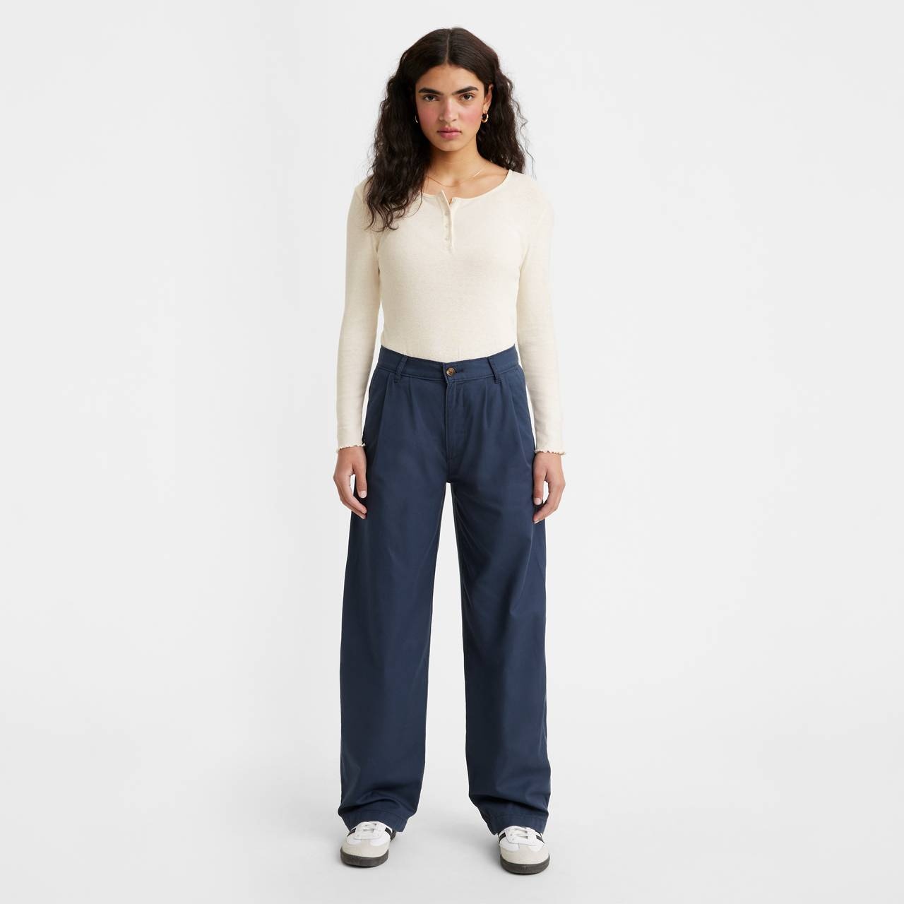 HIGH RISE PLEATED BAGGY TROUSER PANTS - 2