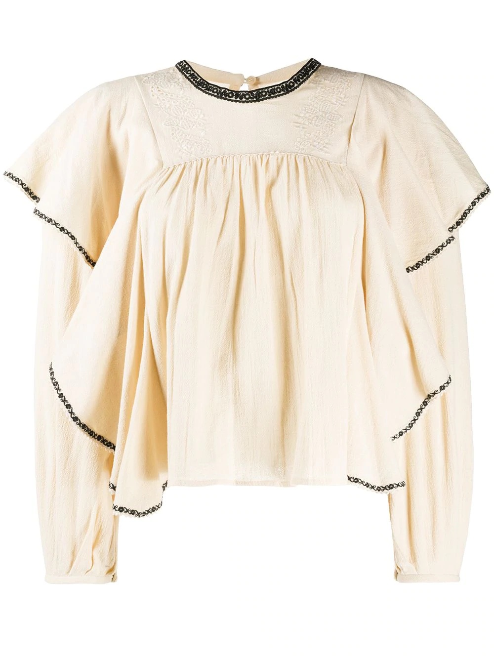 ruffle-panelled blouse - 1