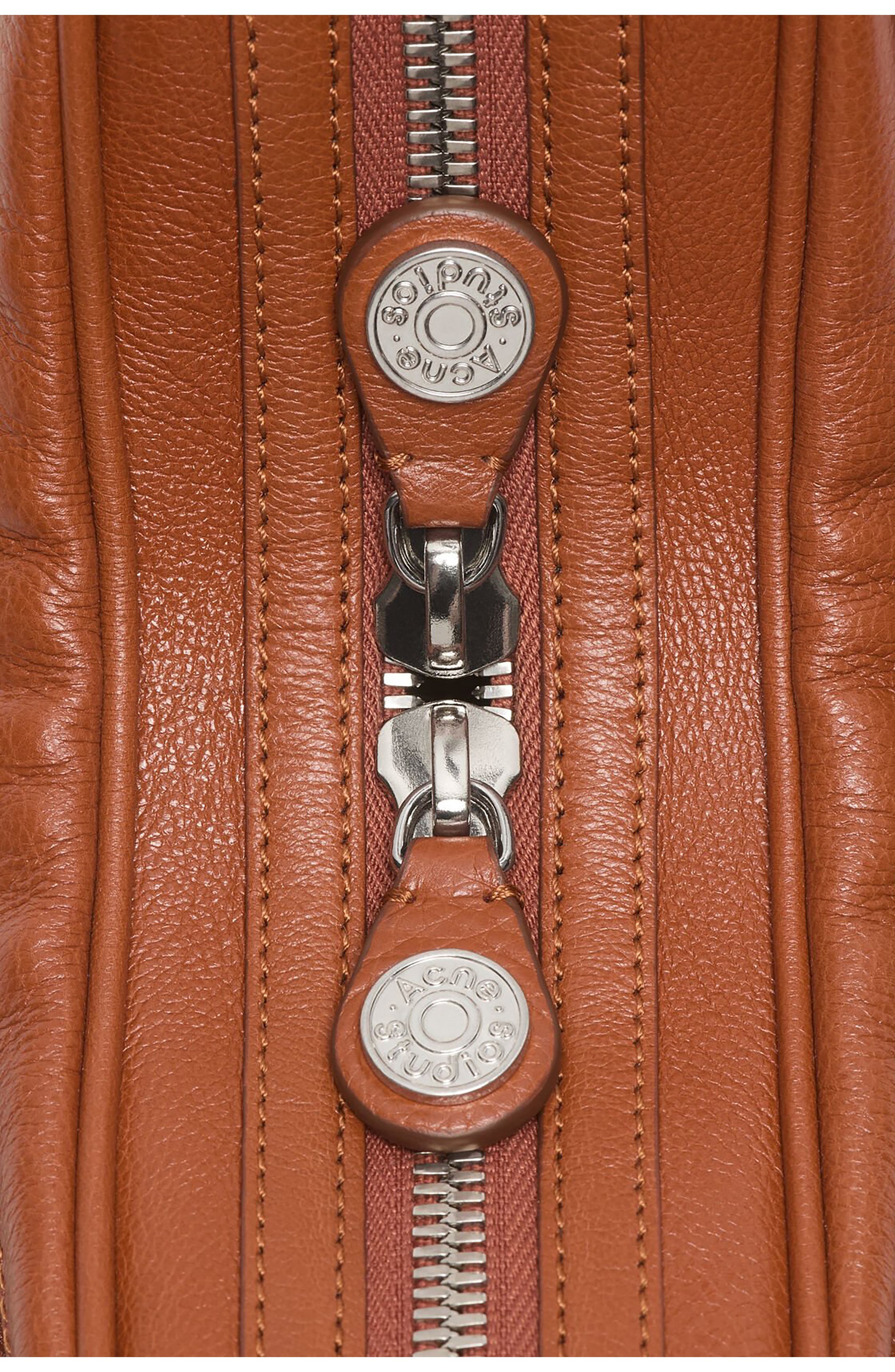 Acne Studios Small Camero Leather Shoulder Bag in Cognac Brown at Nordstrom - 9