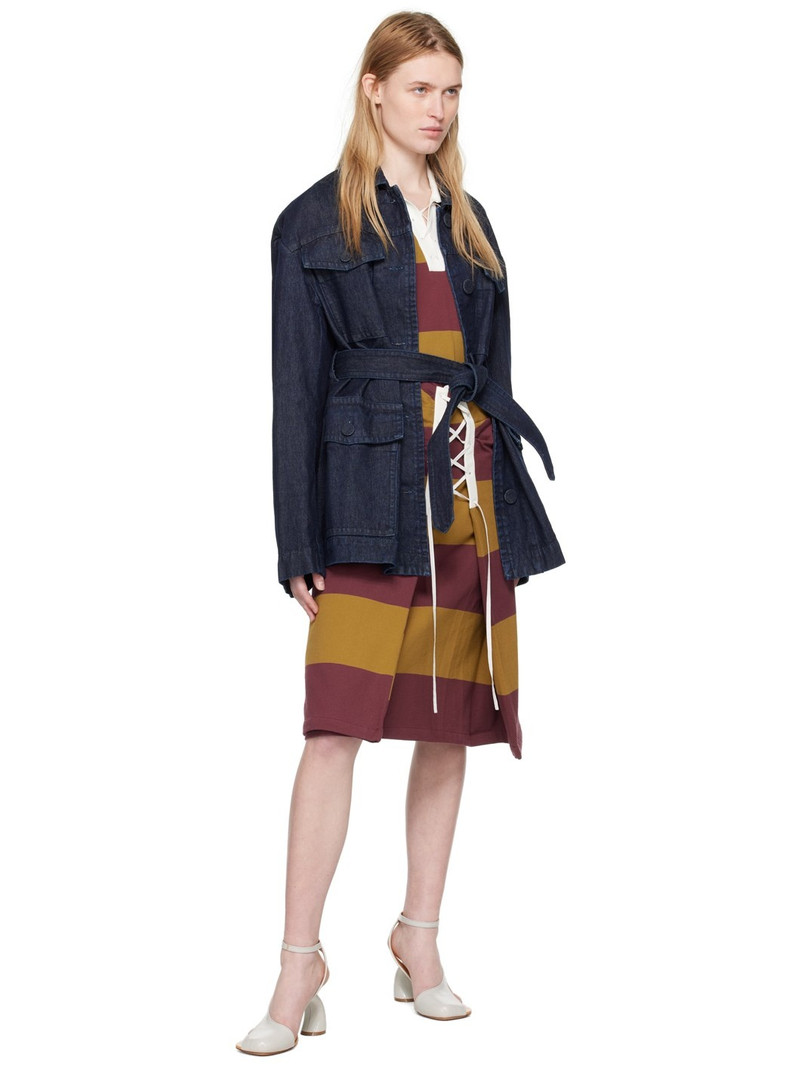 Dries Van Noten Burgundy & Brown Lace-Up Skirt outlook