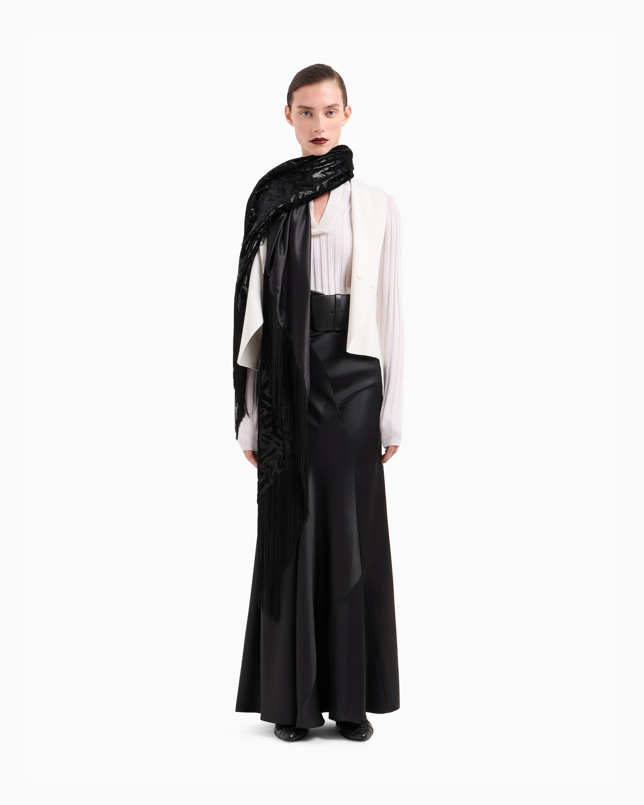 CREW-NECK RIB-KNIT JUMPER IN CASHMERE AND SILK - 2