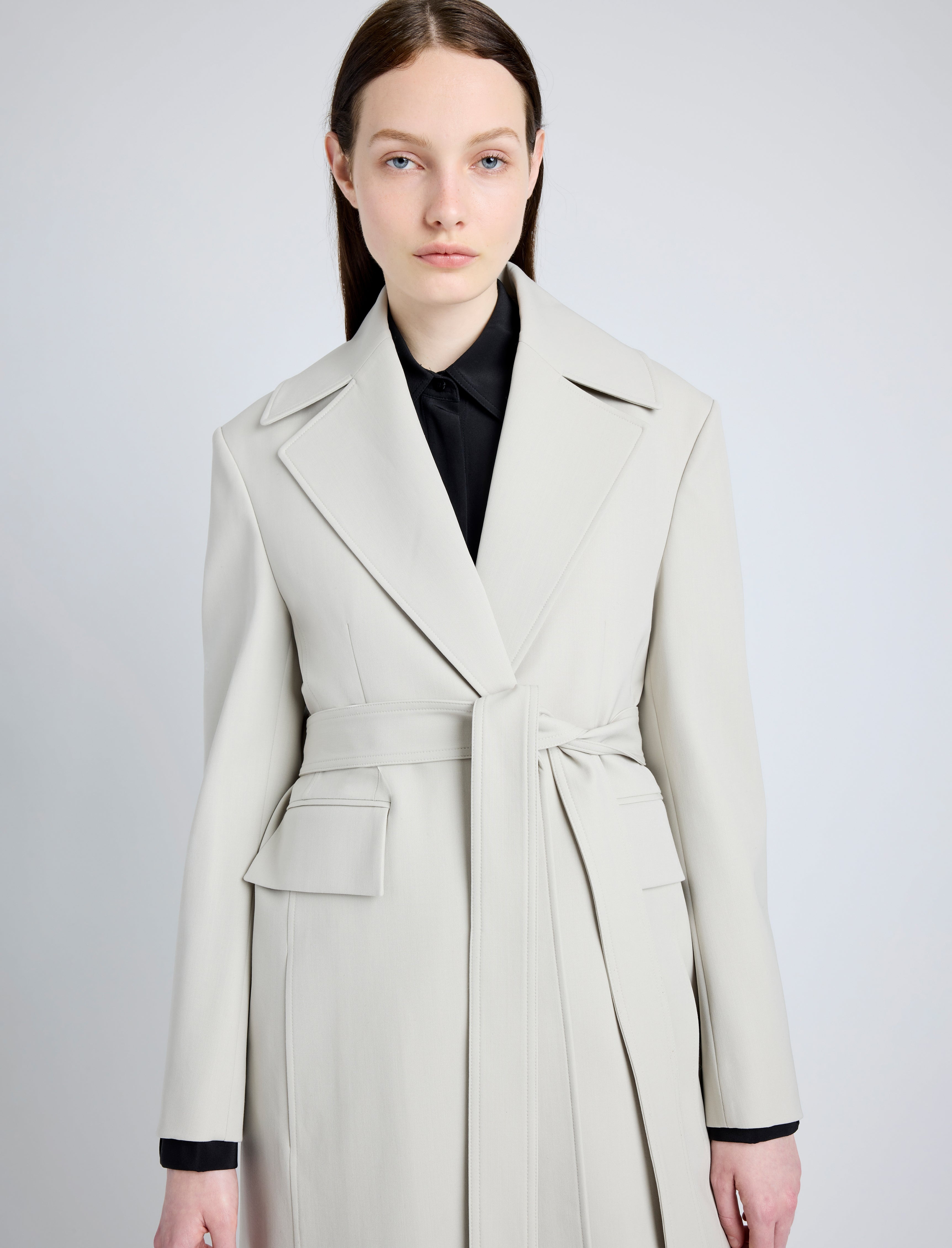 Thea Coat in Wool Gabardine Suiting - 5