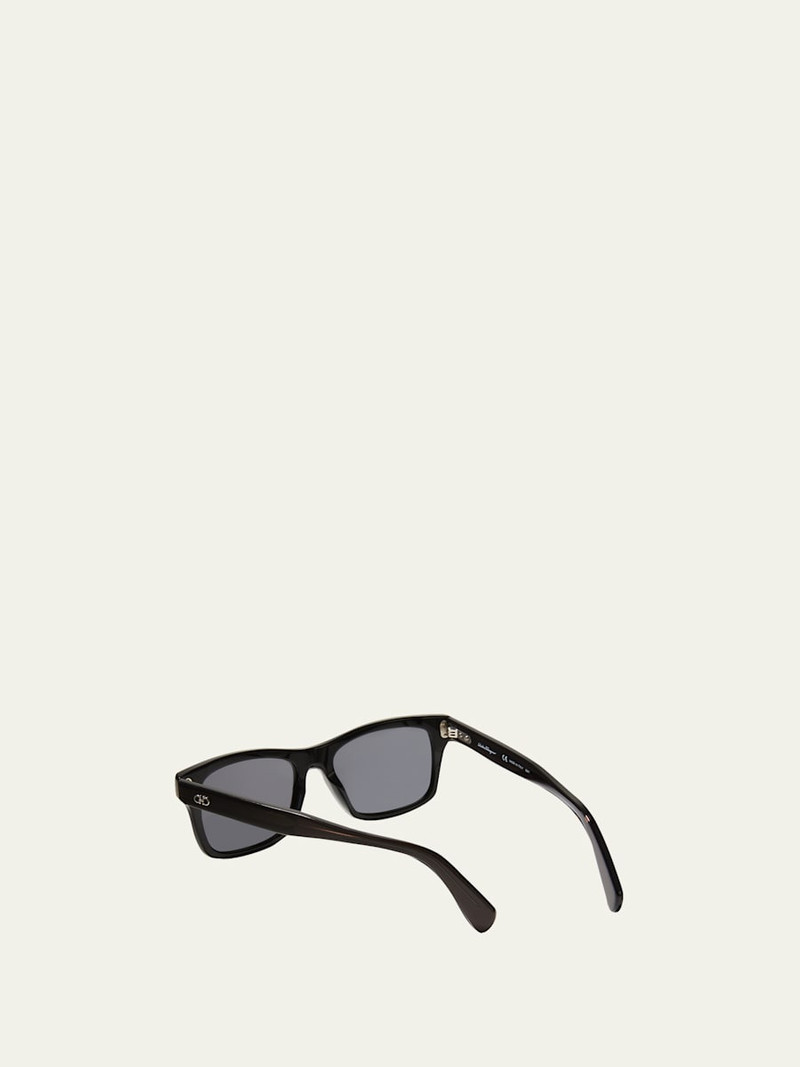 FERRAGAMO Men's Double Gancini Rectangle Sunglasses outlook