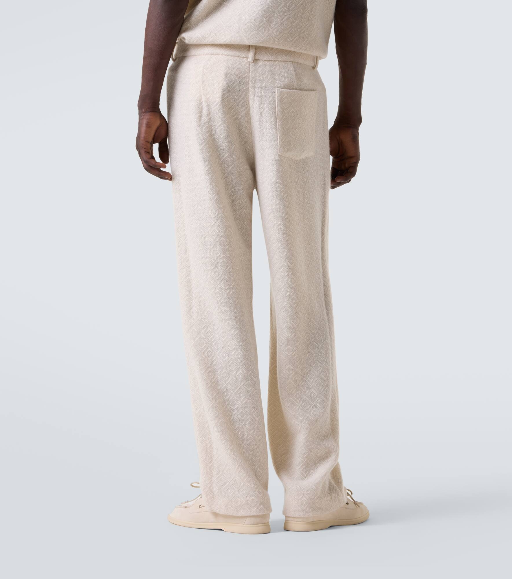 Diamond cashmere straight-leg pants - 4