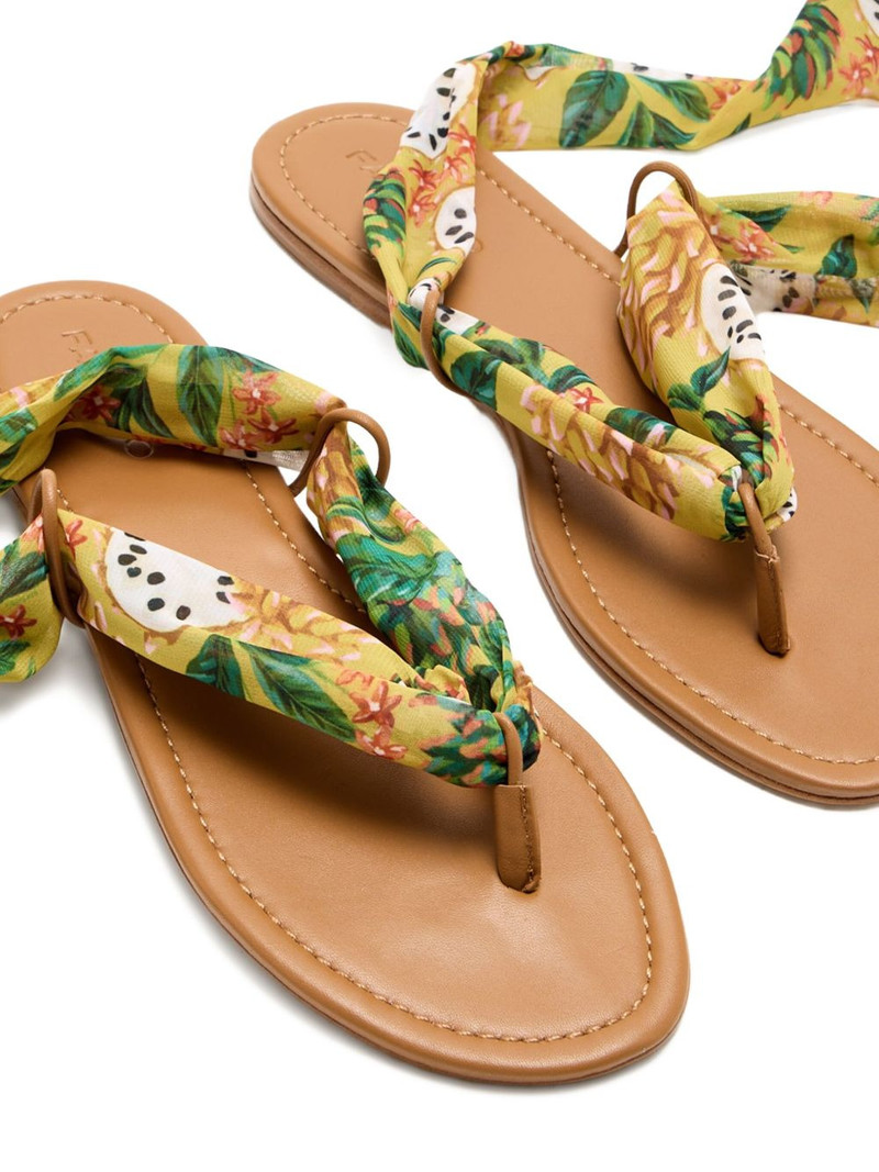 FARM RIO Biriba floral-print scarf-strap sandals outlook