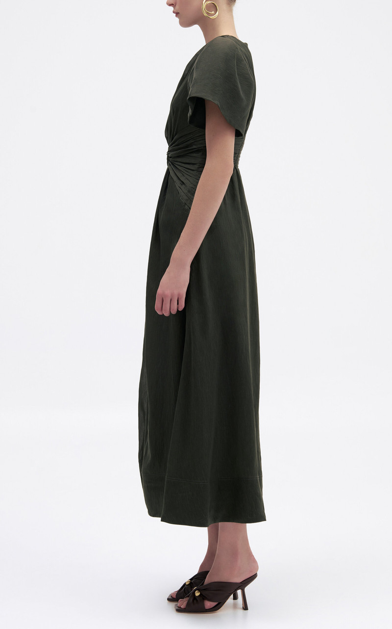 Movement Knotted Midi Dress olive 3
