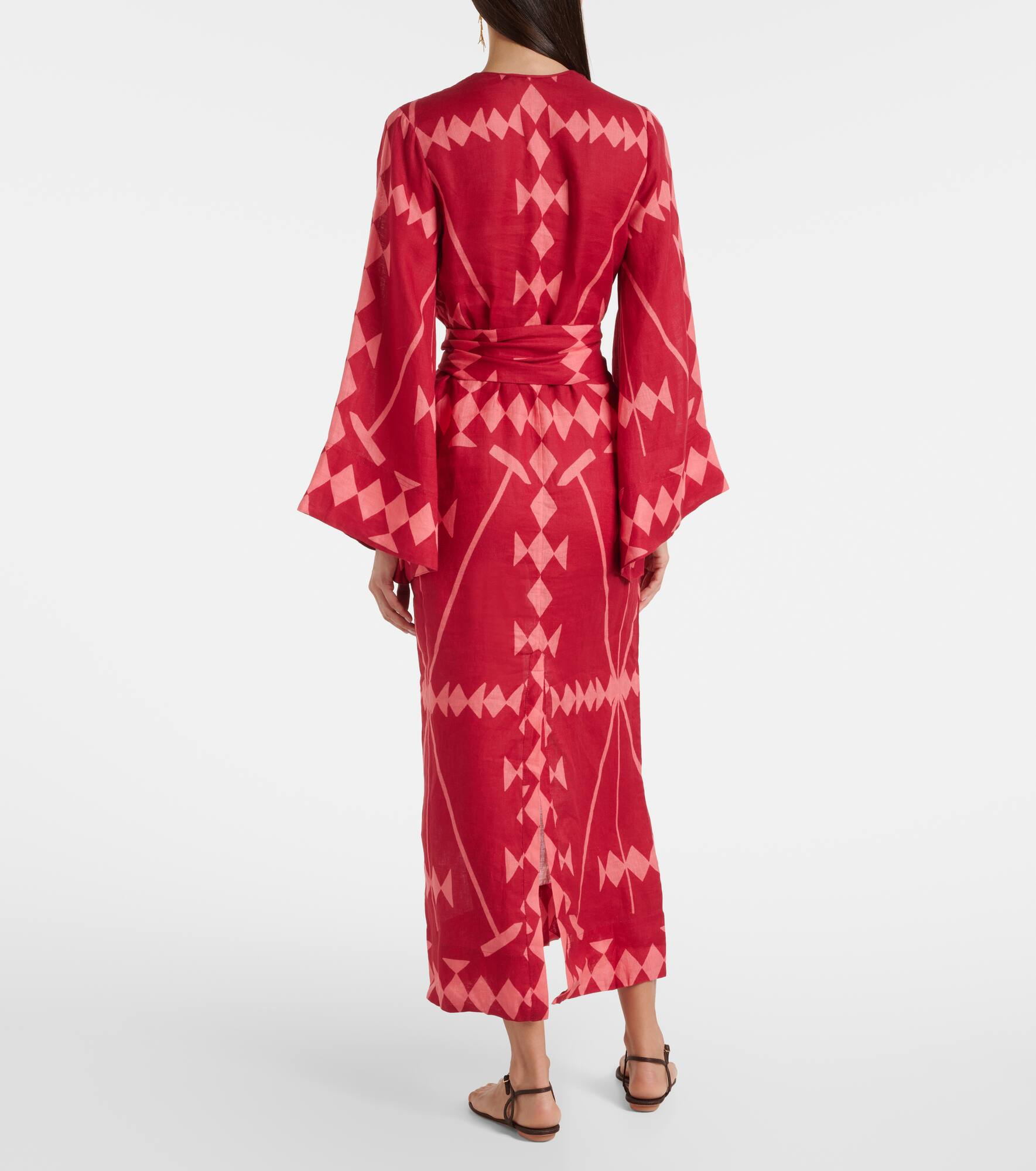 Printed linen maxi dress - 3