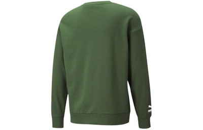 PUMA PUMA Solid Color Logo Round Neck Pullover Long Sleeves Unisex Green 532241-67 outlook