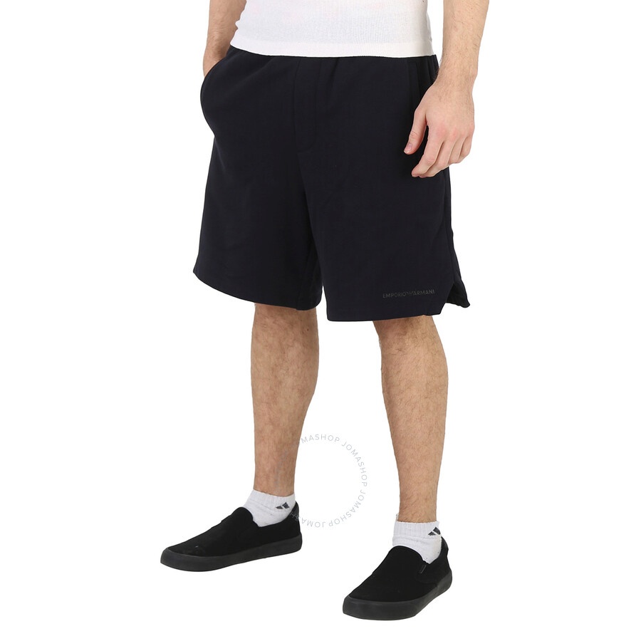 Emporio Armani Men's Navy Cotton Logo Bermuda Shorts - 5