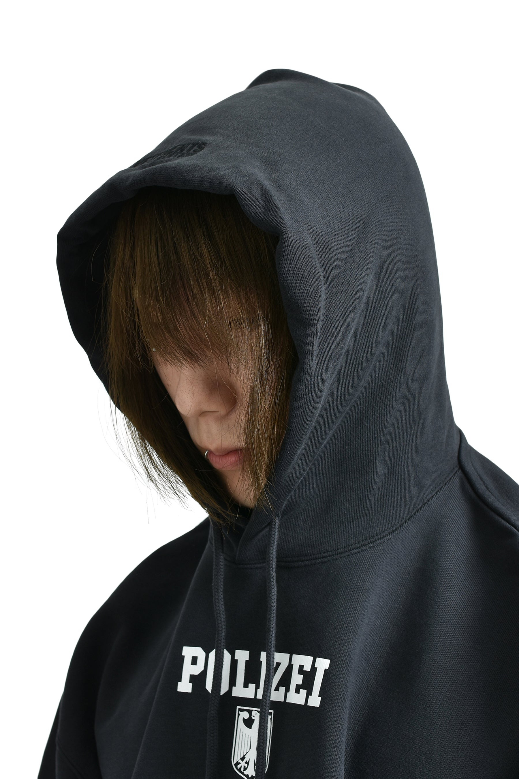 POLIZEI OVERSIZED HOODIE / WASHED BLK - 4