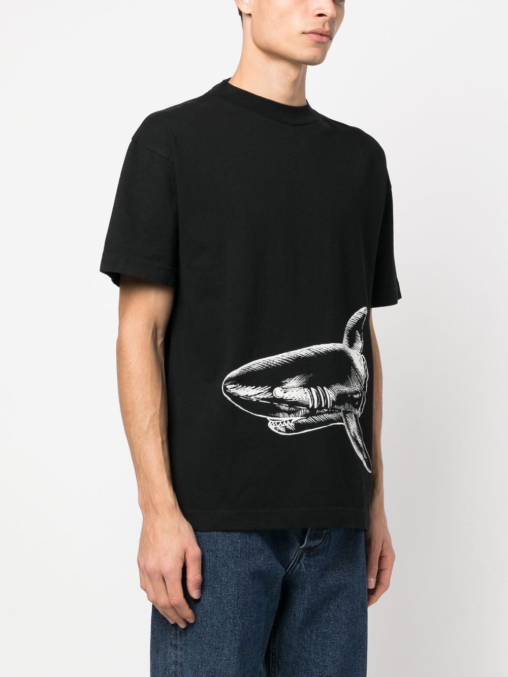 shark-print organic cotton T-shirt - 3