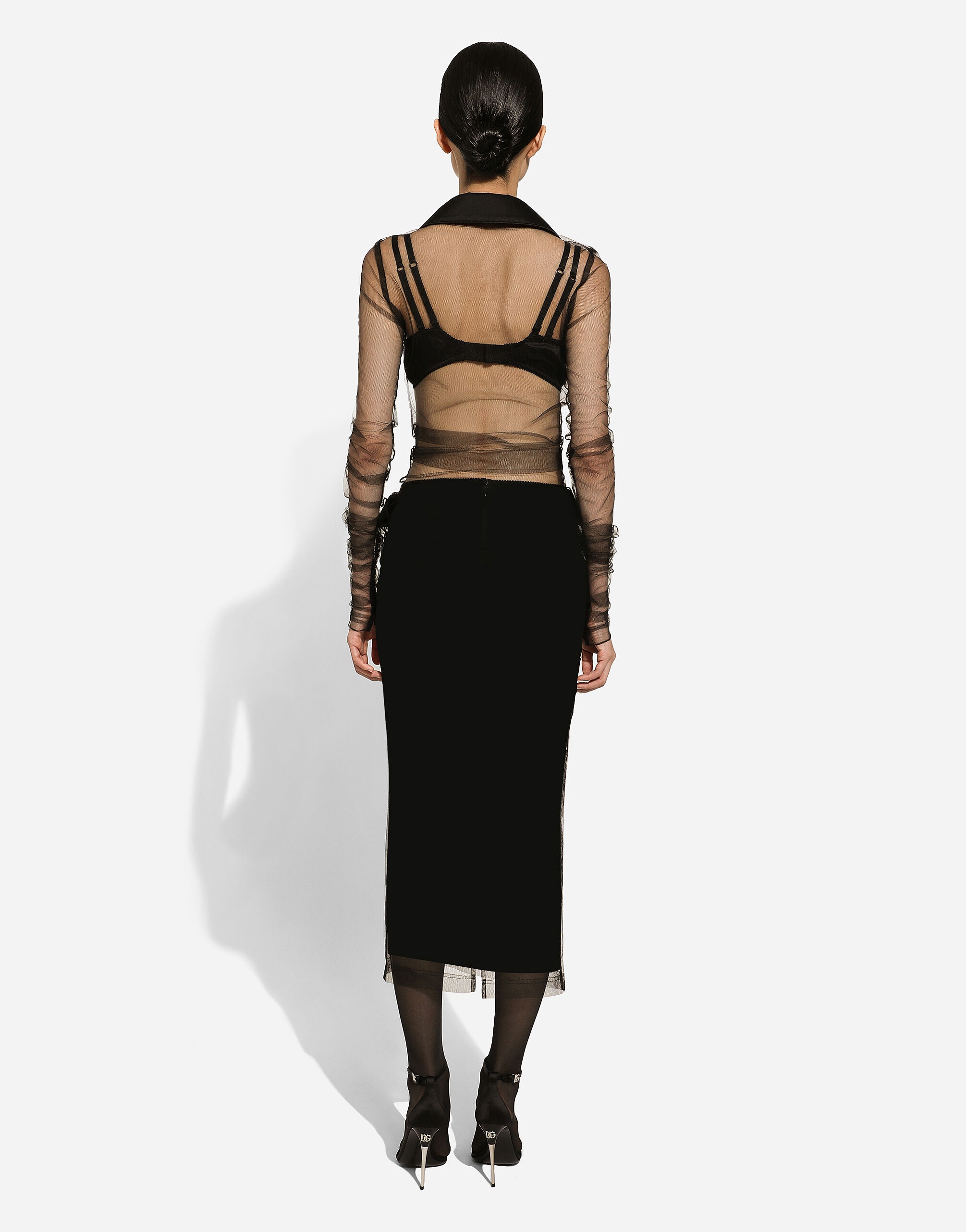 Tulle jacket with satin details - 4