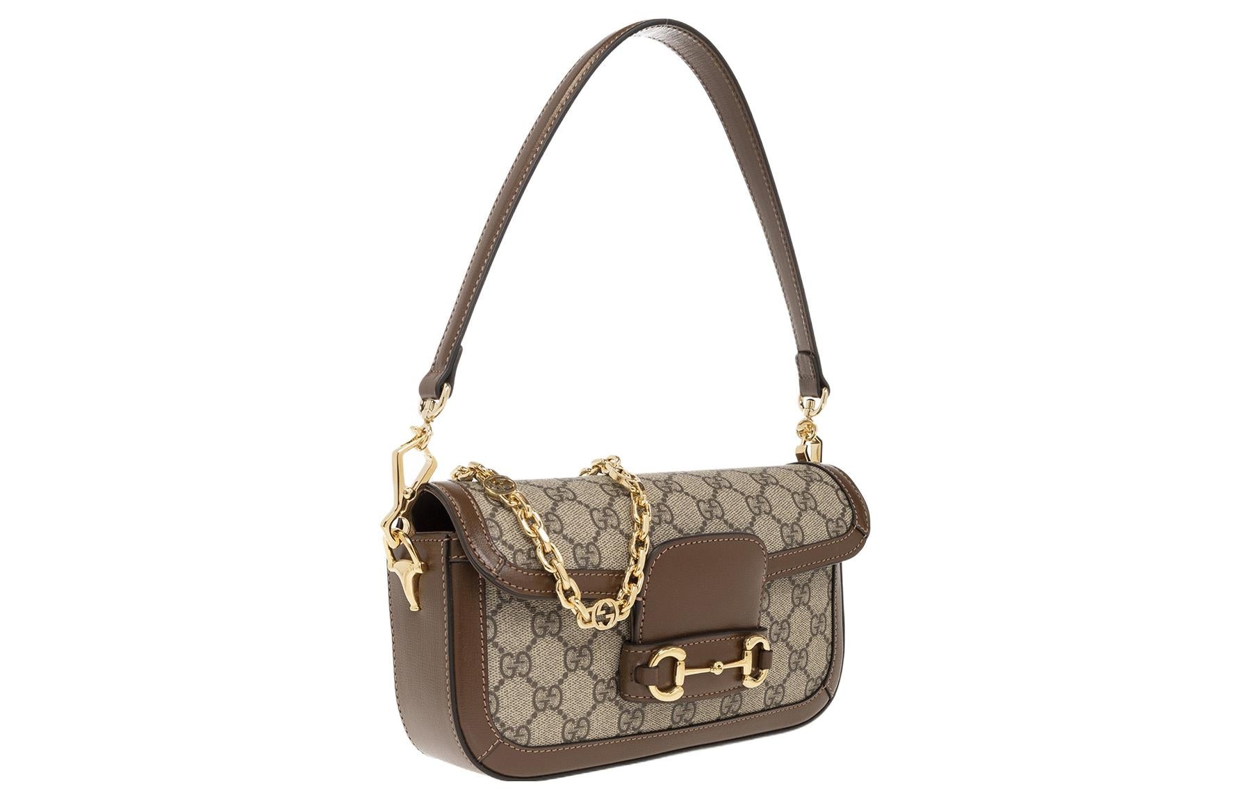 (WMNS) Gucci Horsebit 1955 Shoulder Bag 'Beige Ebony' 735178-92TCG-8563 - 2
