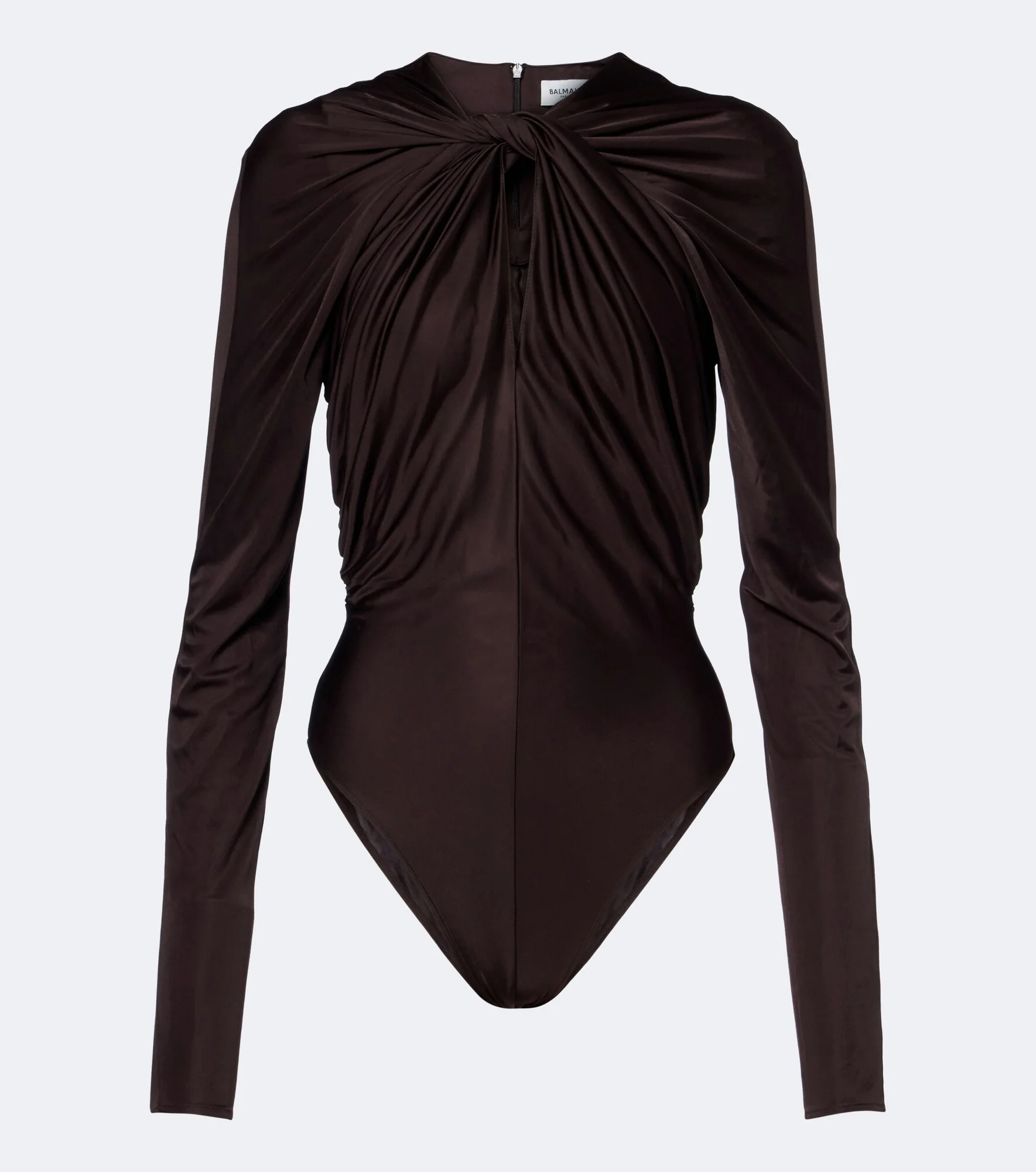 Draped satin bodysuit - 1