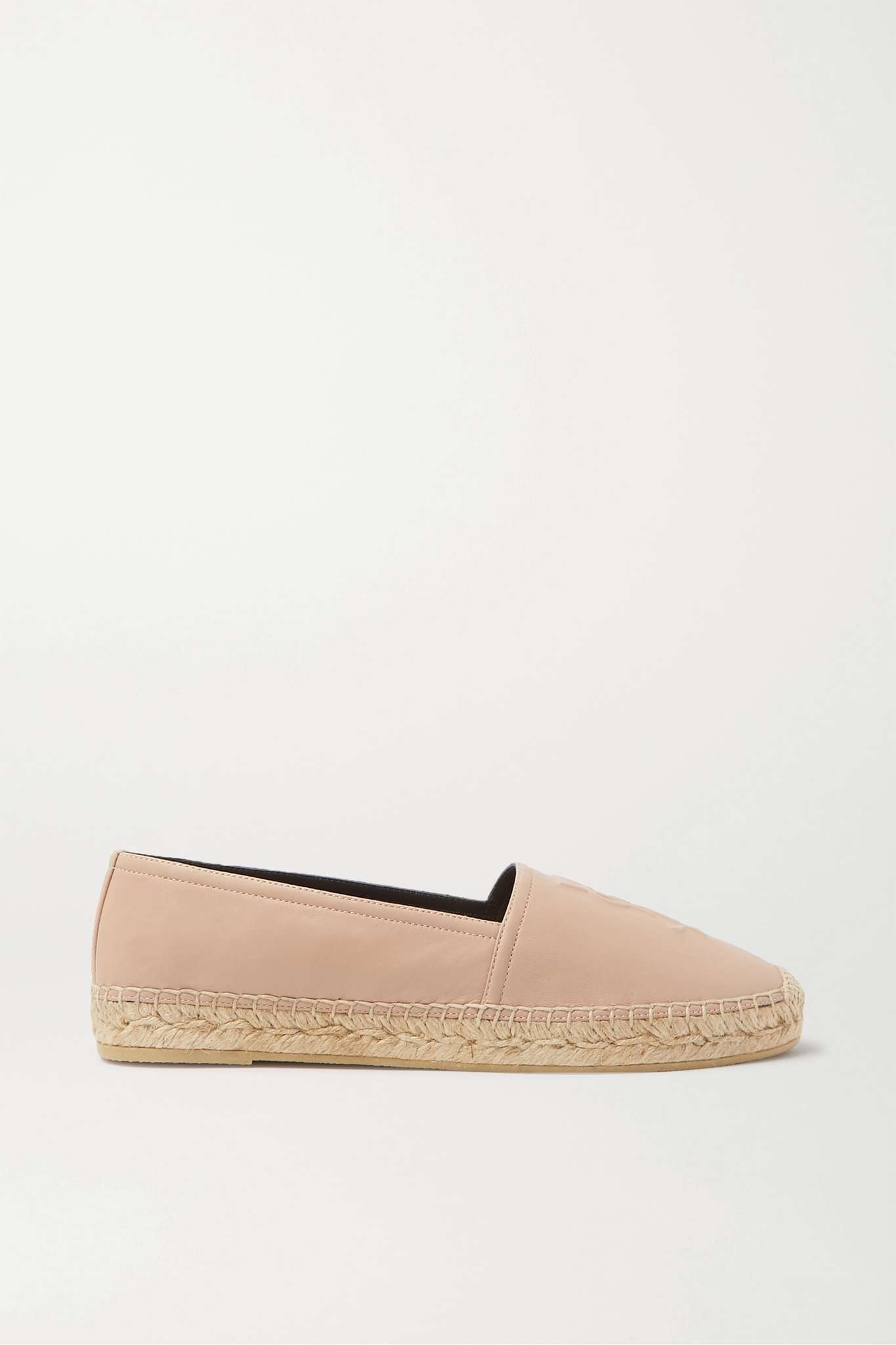 Logo-embossed leather espadrilles - 1