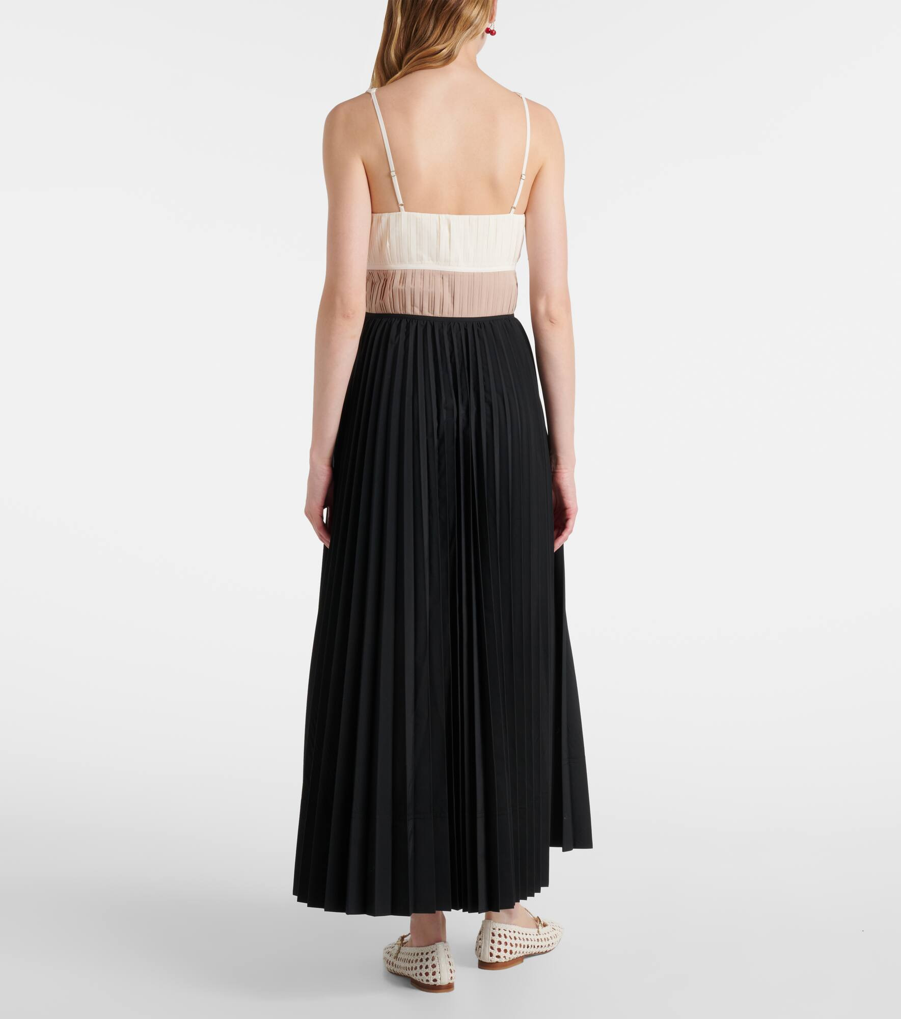 Stephanie pleated poplin midi dress - 3