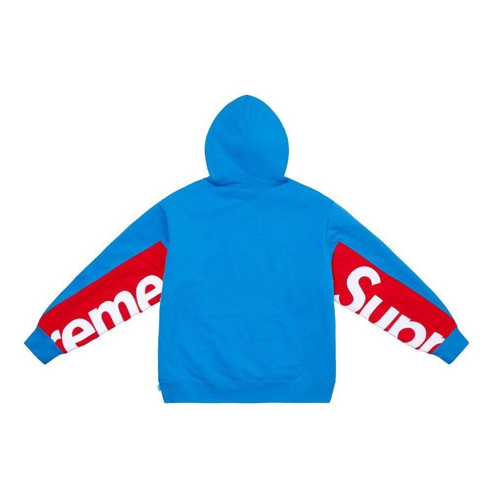 Supreme Cropped Panels Hooded Sweatshirt 'Blue Red White' SUP-SS22-868 - 3