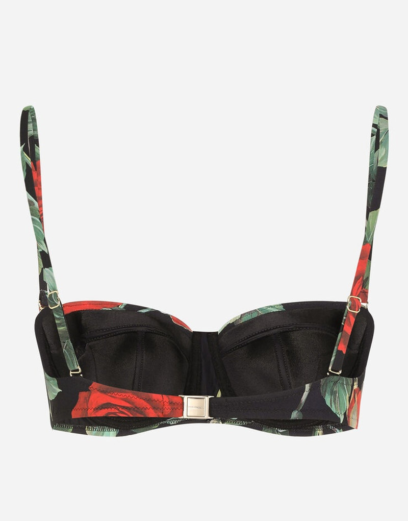 Rose-print balconette bikini top 3