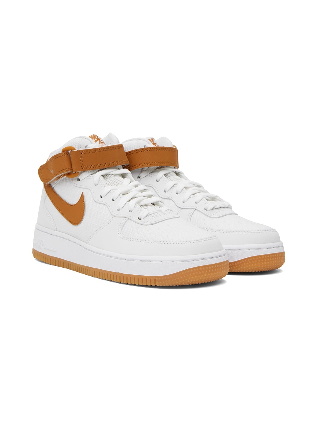 White & Tan Air Force 1 '07 Sneakers - 4