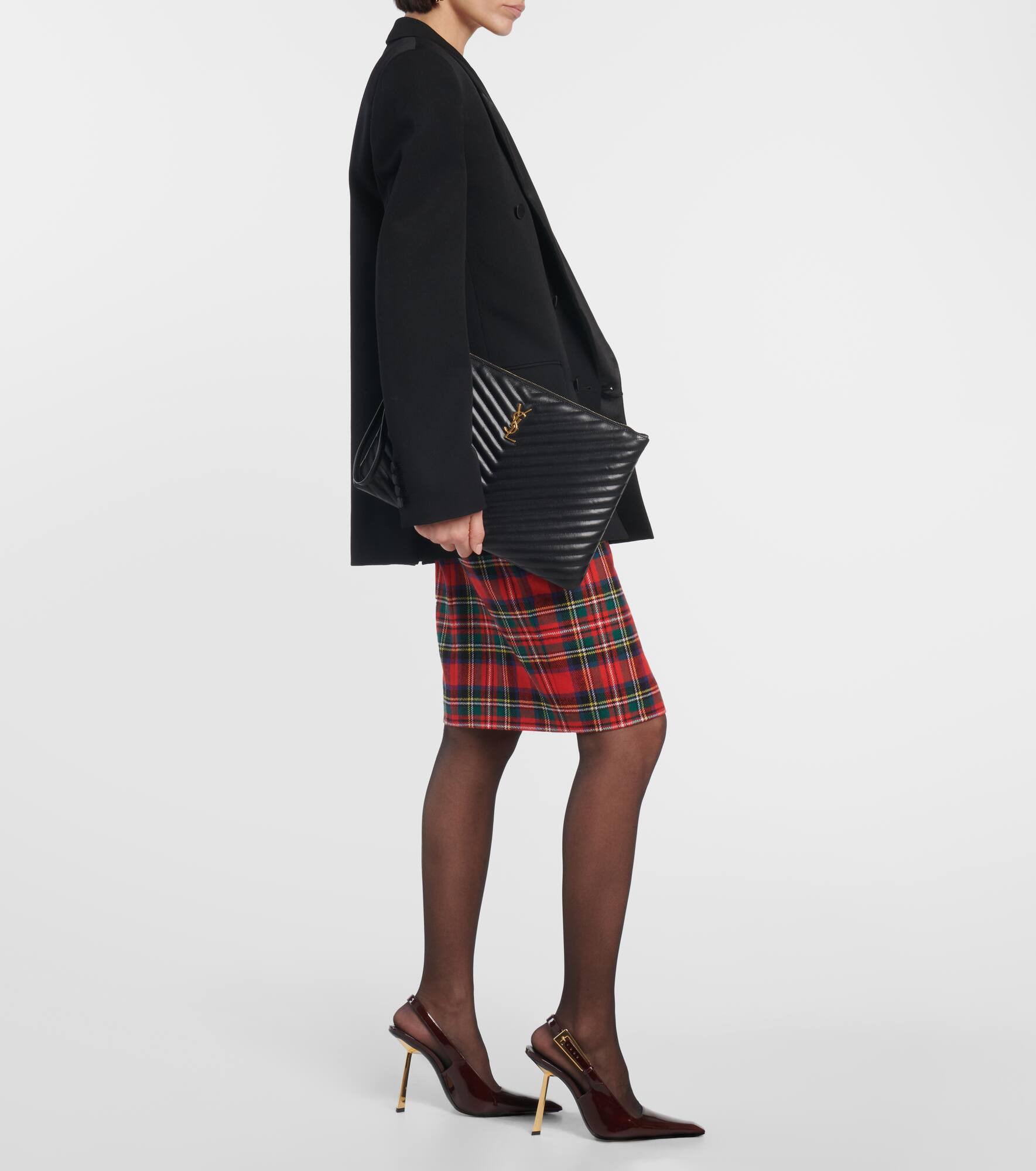 Matelassé leather clutch - 5
