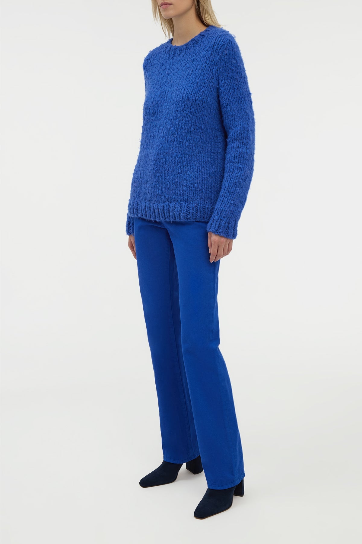 Lawrence Knit Sweater in Cobalt Welfat Cashmere - 3