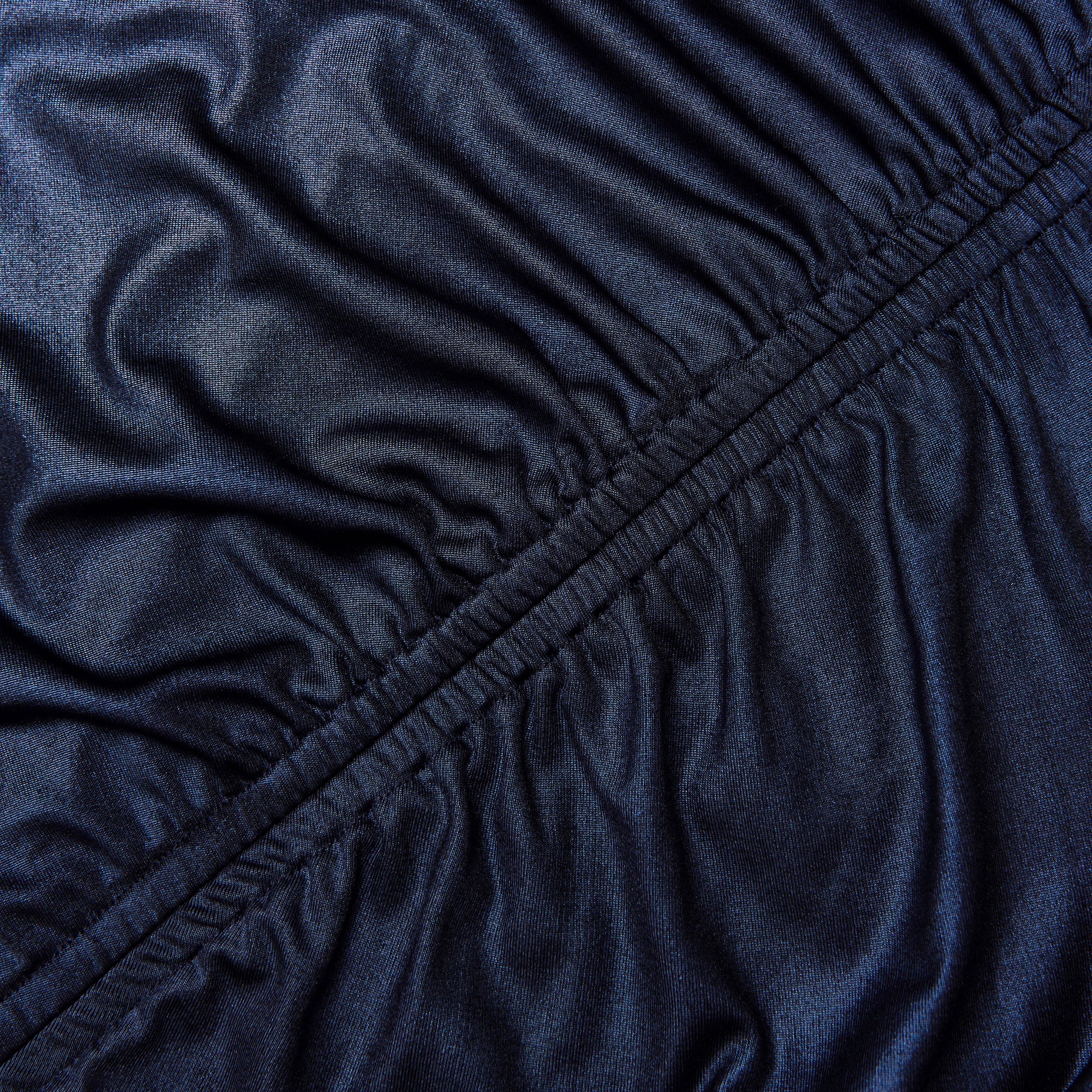 Navy Metallic Gathered Maxi Dress - 5