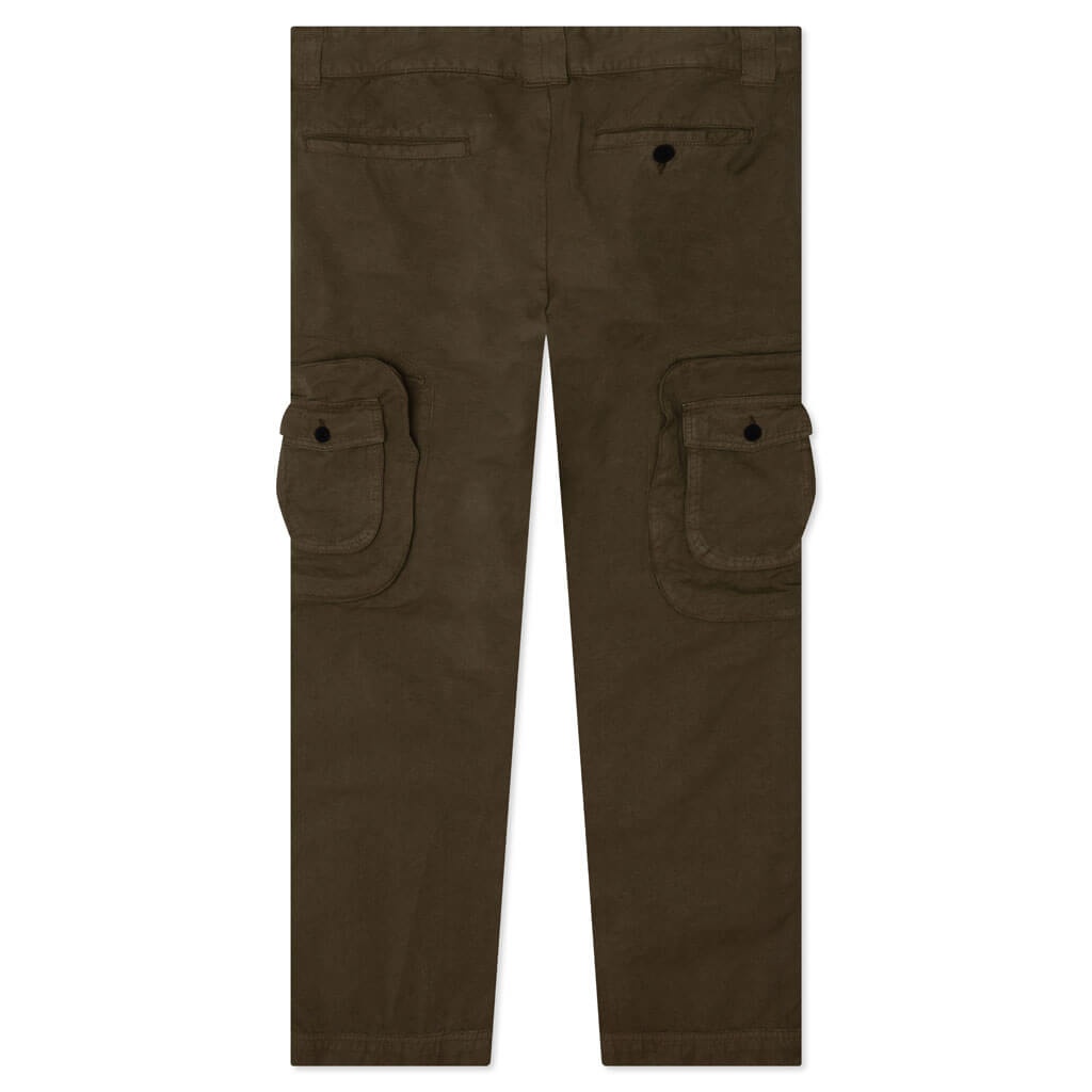 CANVAS CARGO PANTS - DARK OLIVE - 2