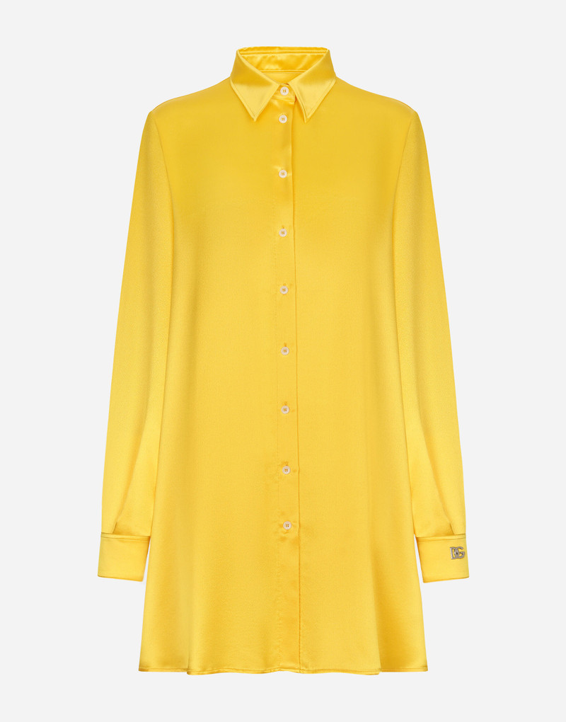 Long-sleeved silk crepe shirt 1