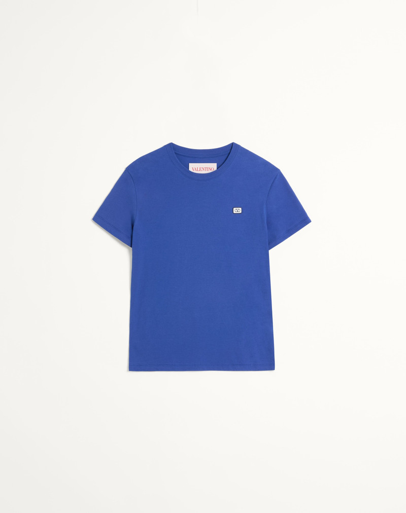 COTTON T-SHIRT WITH VLOGO PATCH - 1