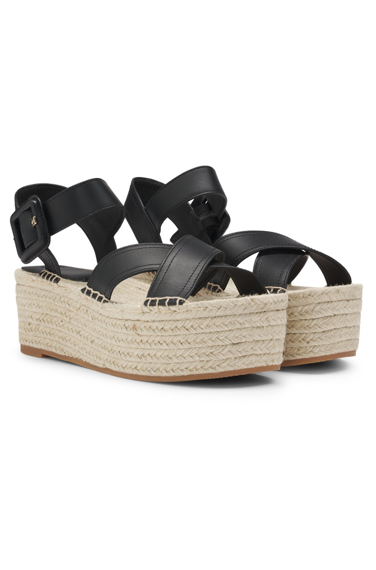 LEATHER SANDALS WITH PLATFORM SOLE - 2