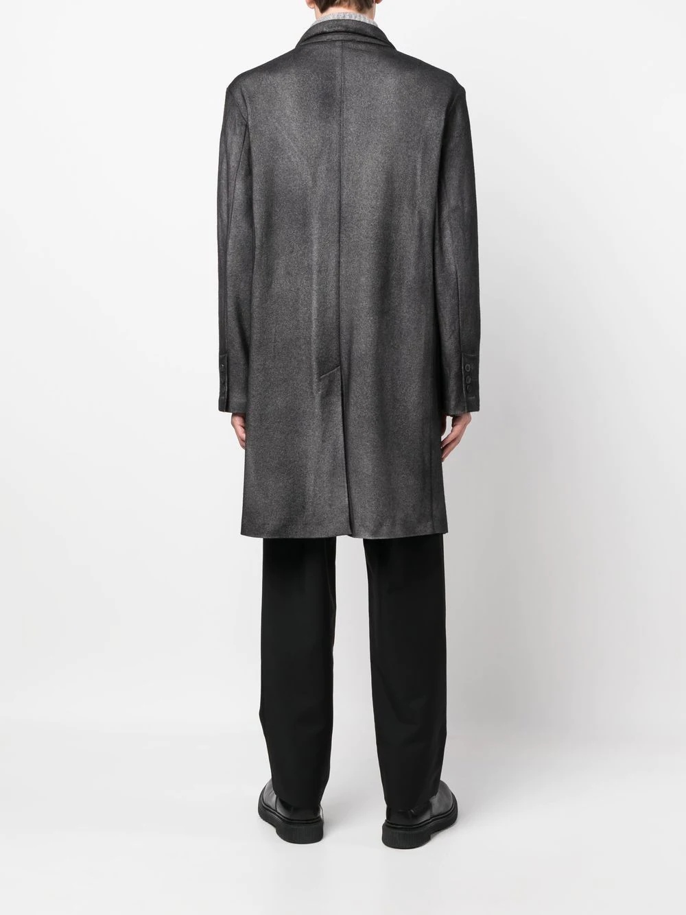 painted-effect merino-wool overcoat - 4