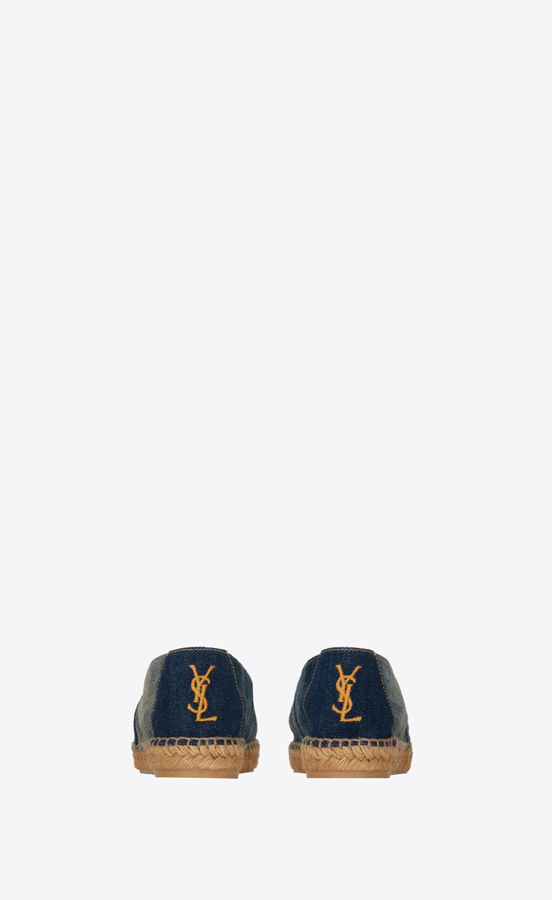 ysl embroidered espadrilles in denim 4