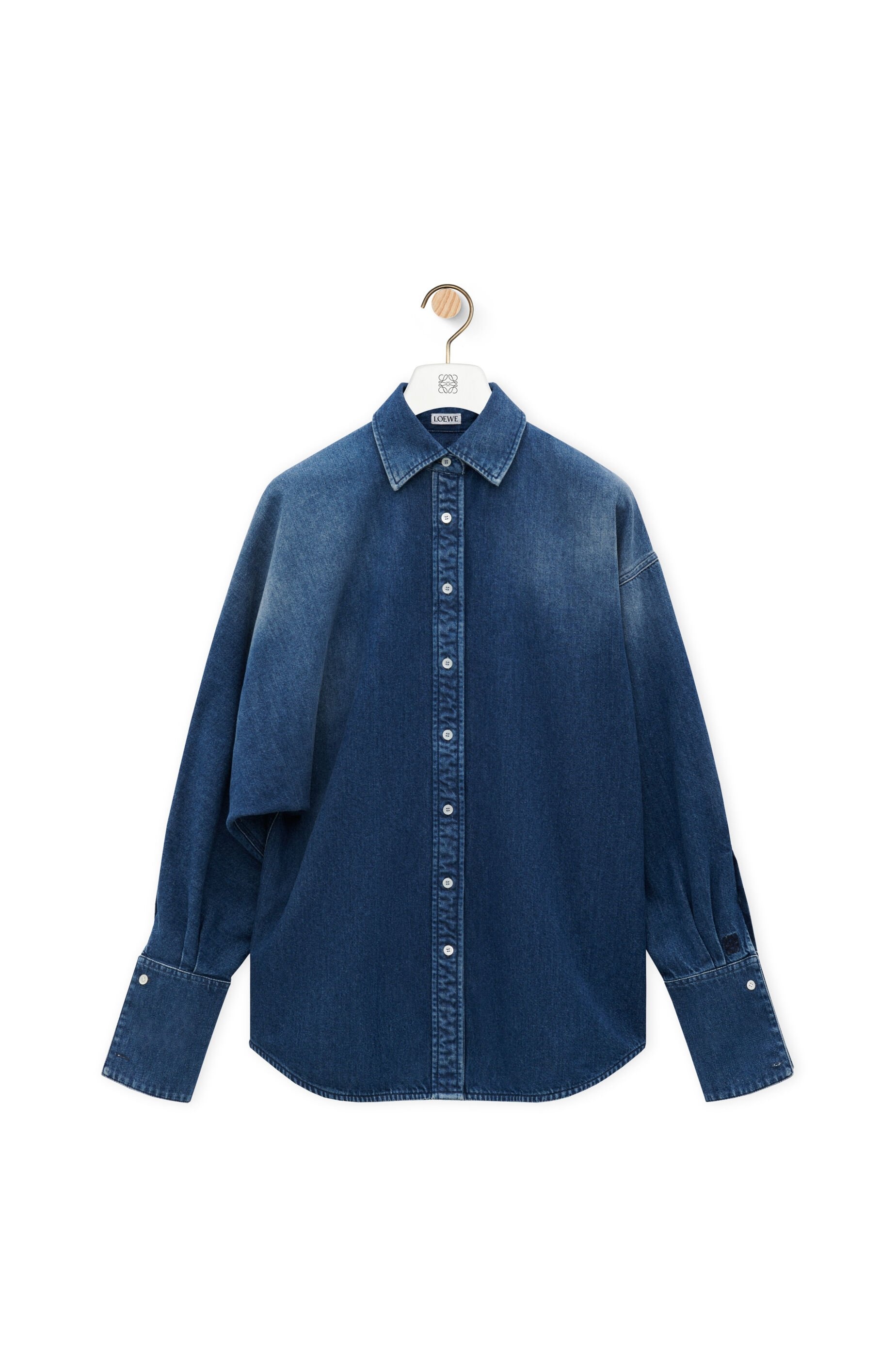 Draped shirt in denim - 1