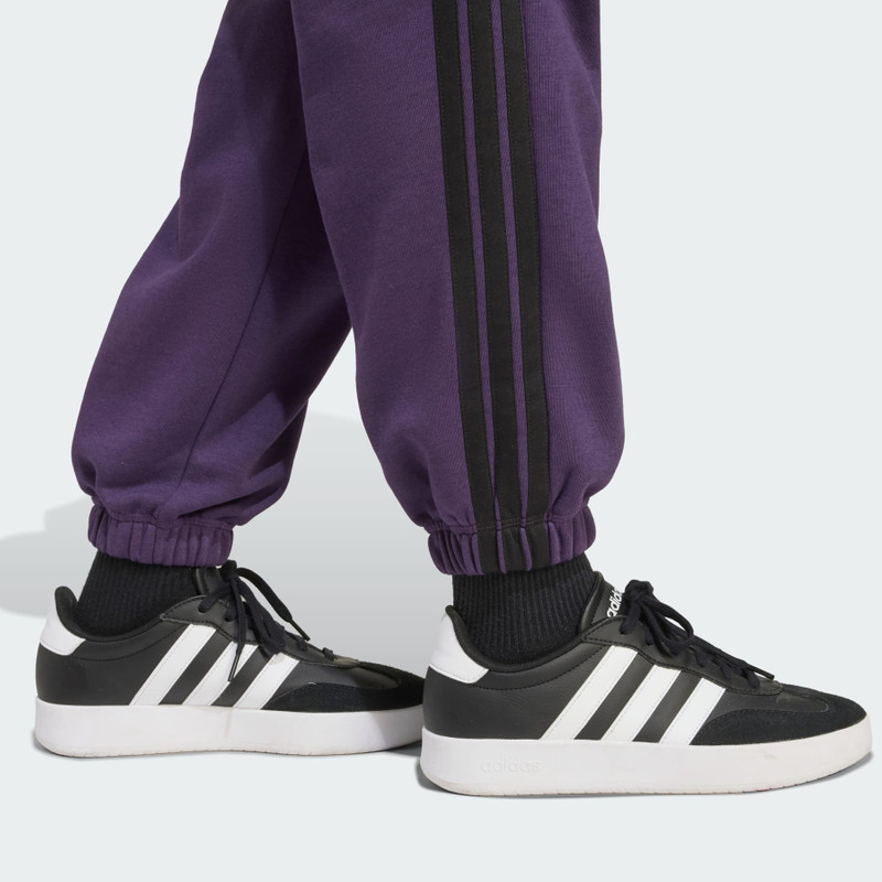 Essentials 3-Stripes Fleece Loose-Fit Pants 6