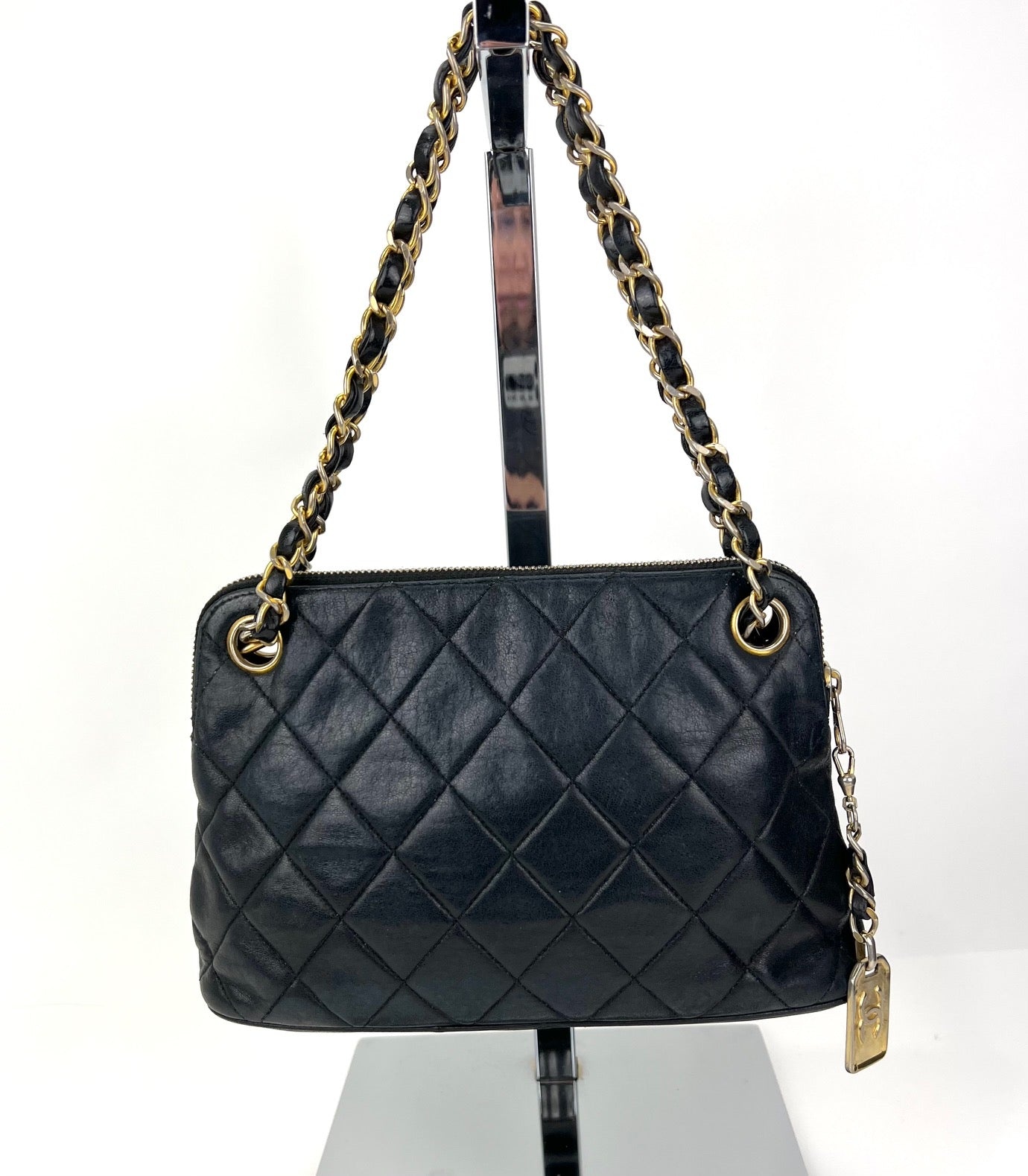 Chanel Black Quilted Glazed Leather Large Boy Flap Bag Chanel