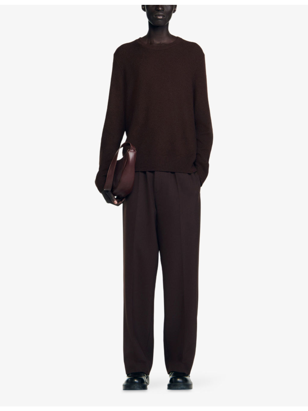 Textured Crewneck Cotton Knitted Jumper - 2