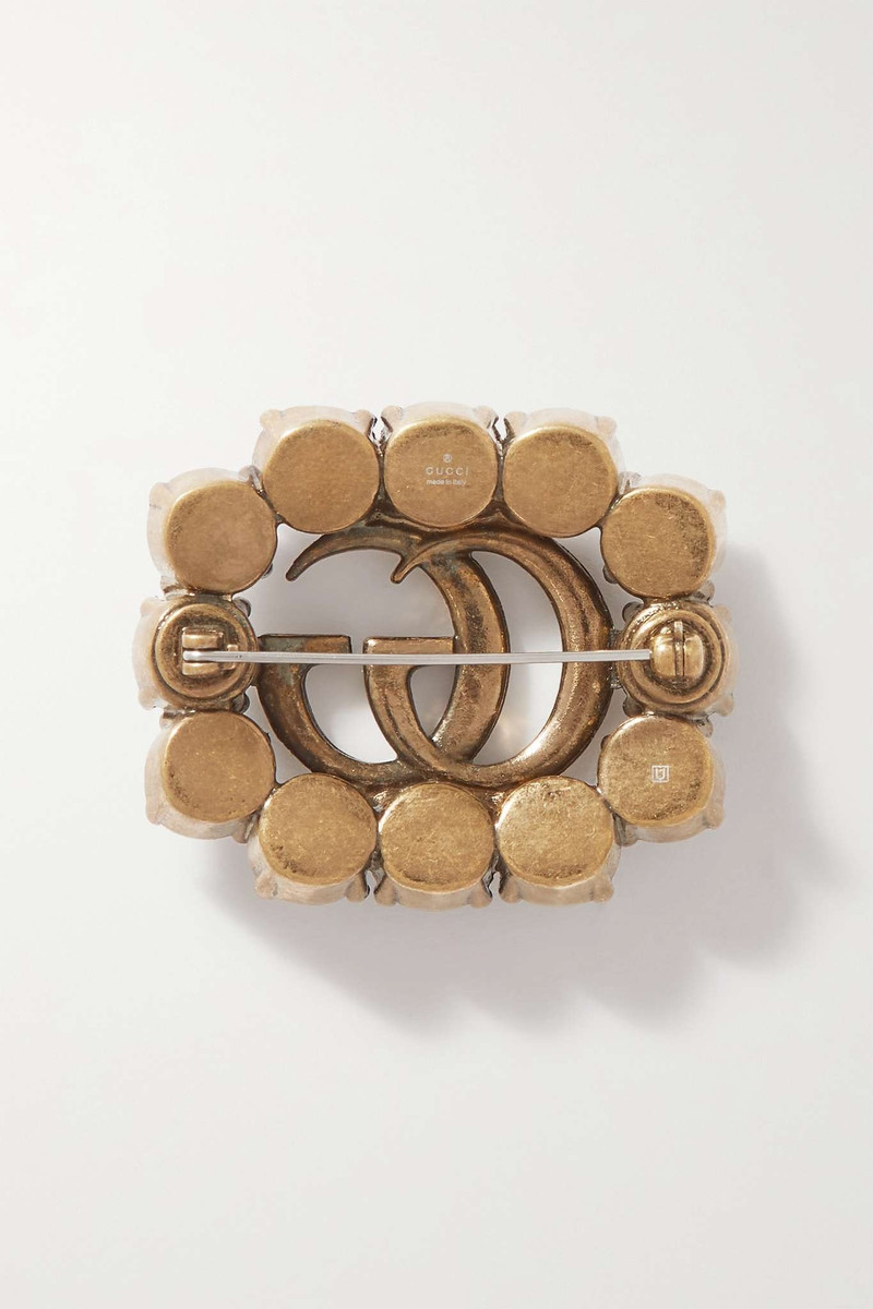 Gold-tone crystal brooch 3