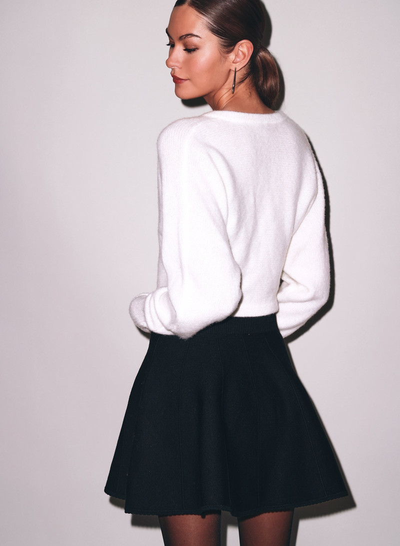 Knit Flared Mini Skirt 3