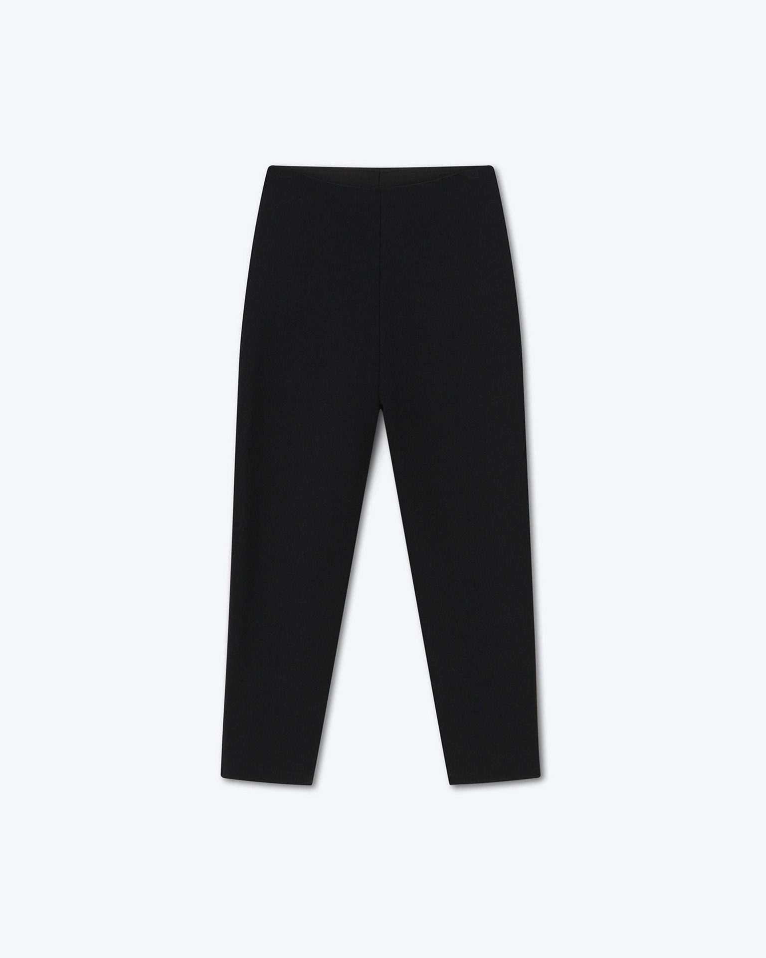 CAROLE - Compact viscose tailored trousers - Matte black - 1