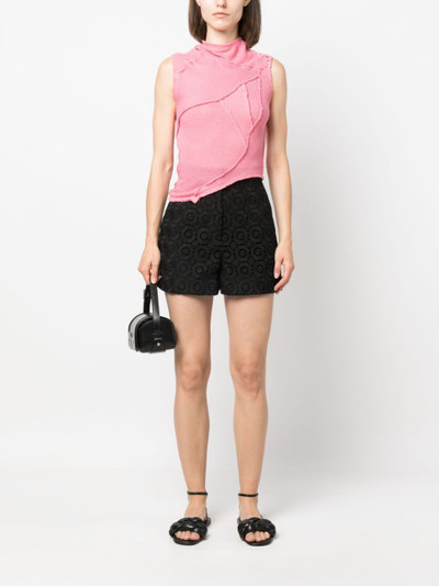 Moschino floral-appliquÃ© high-waist mini shorts outlook
